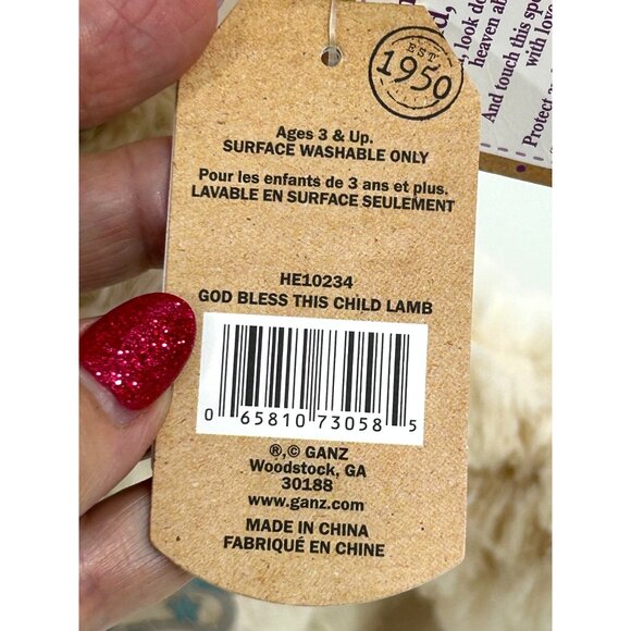 Ganz Serenity Lamb Praying Plush Toy Stuffed Animal Baby Boy Religious 12.5" - Picture 17 of 17